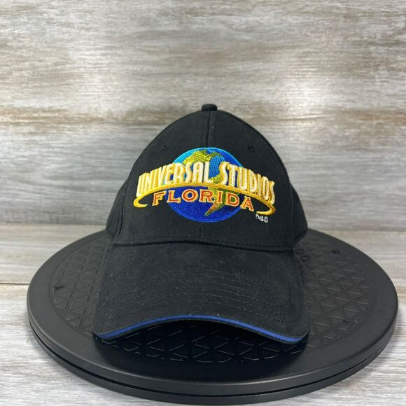 Vintage Universal Studios Florida Black Adjustable Hat Cap 90s Embroidered - Picture 1 of 8